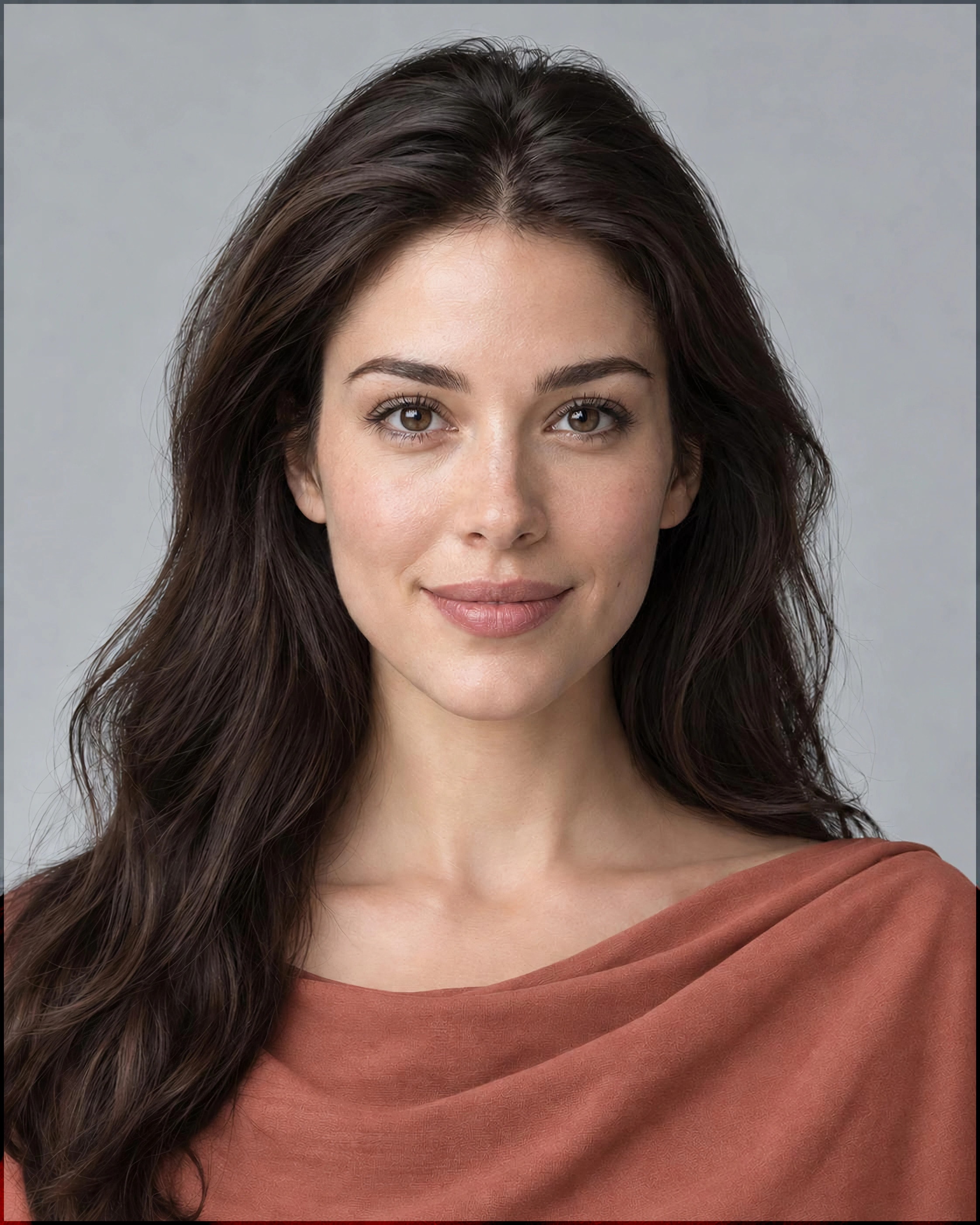 Portrait wearing the selected palette color